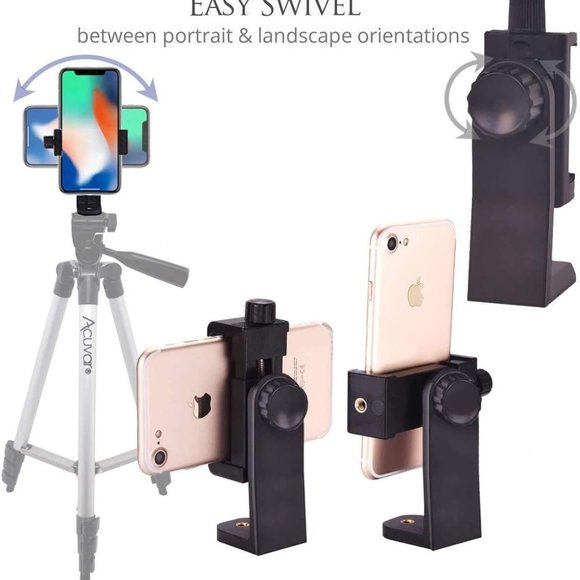 Acuvar Premium Smartphone Holder/Vertical and Horizontal Tripod Mount Adapter - Picture 2 of 6
